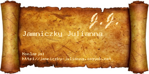 Jamniczky Julianna névjegykártya